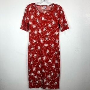 LuLaRoe Julia S Red, White, Blue Sparks, 4th of July PATRIOTIC!